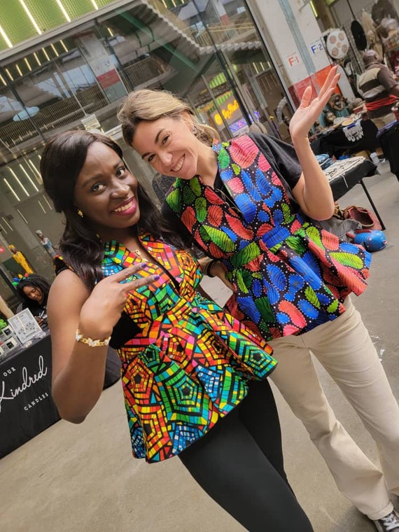 African Ankara Peplum Jacket: Sleeveless Cotton Wax Print Top - Etsy