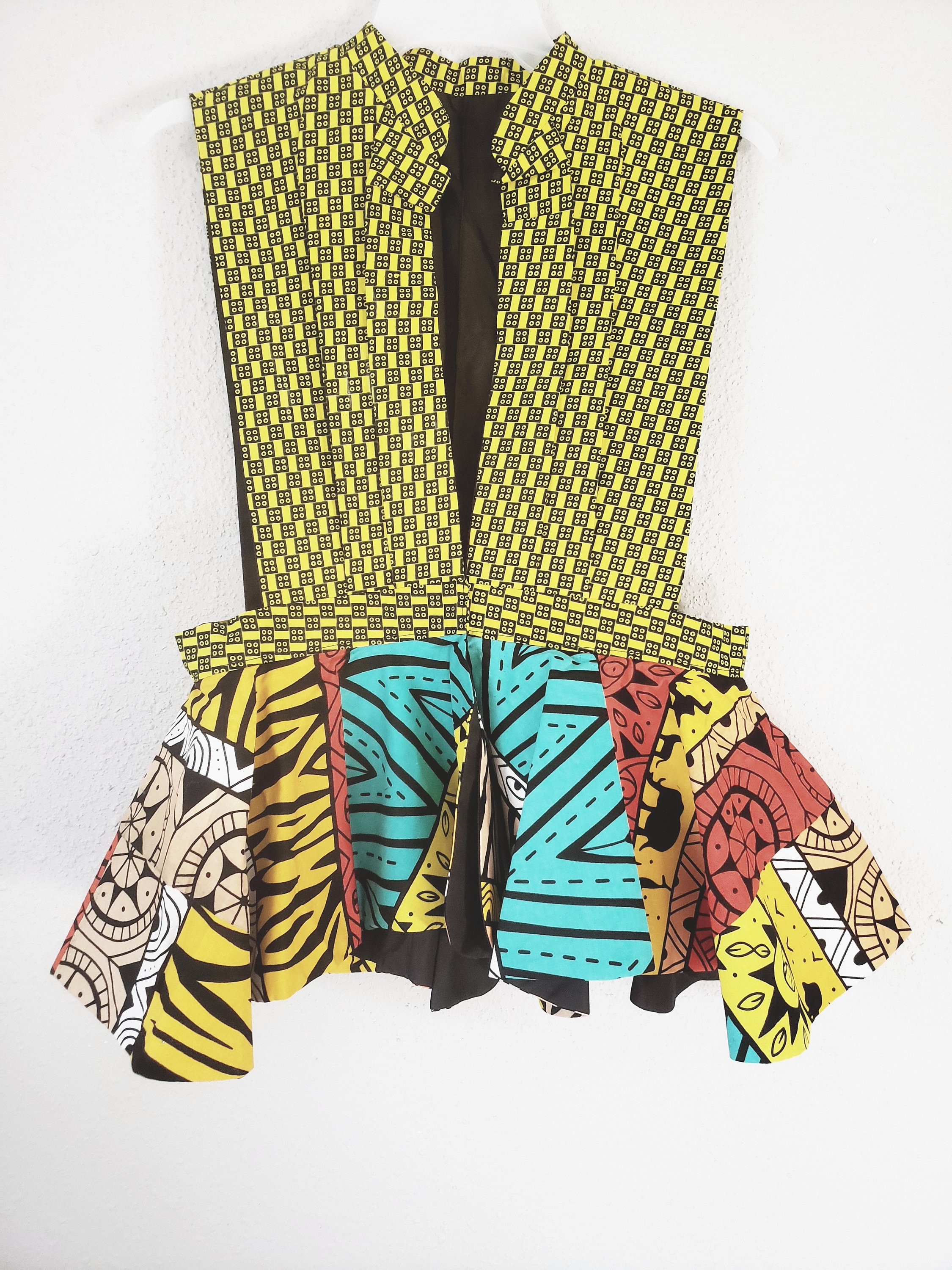 Plus Size Sleeveless Ankara Peplum Jacket African Ankara Peplum