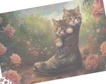 Kittens in Boot Jigsaw Puzzle | Rose Garden, 1014-Piece