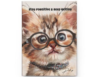 Kitten Journal, Stay Pawsitive Cat Diary, Cat Lover Gift