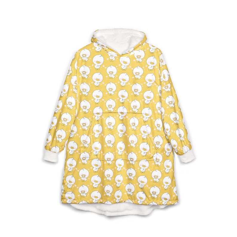 Cute Ducklings with Hearts Hooded Blanket for Valentines Day Gift Bild 2