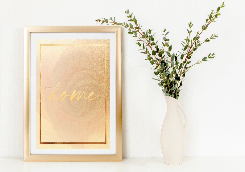 Rose & Gold Wall Decor Set JPG Files Printable Art Etsy