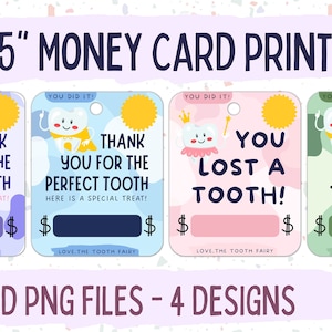 Tooth Fairy Money Card Template, Money Pouch, Tooth Fairy Gift, Instant Download, Digital File, SVG, png