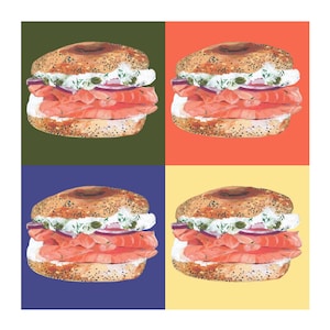 Lox and Cream Cheese Bagel Pop Art