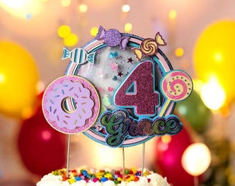 Personalised Candy Sweet Shaker Cake Topper