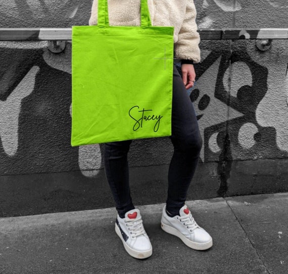Lime green tote bag cheap