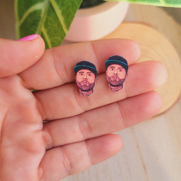 Nicky Jam inspired Reggaeton artist stud earrings, Pin