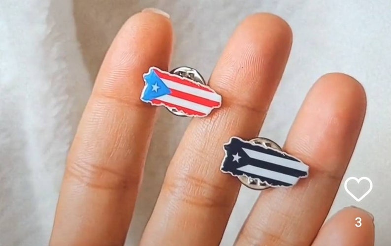 Puerto Rico Flag Stud Earrings Hibiscus Flower Etsy