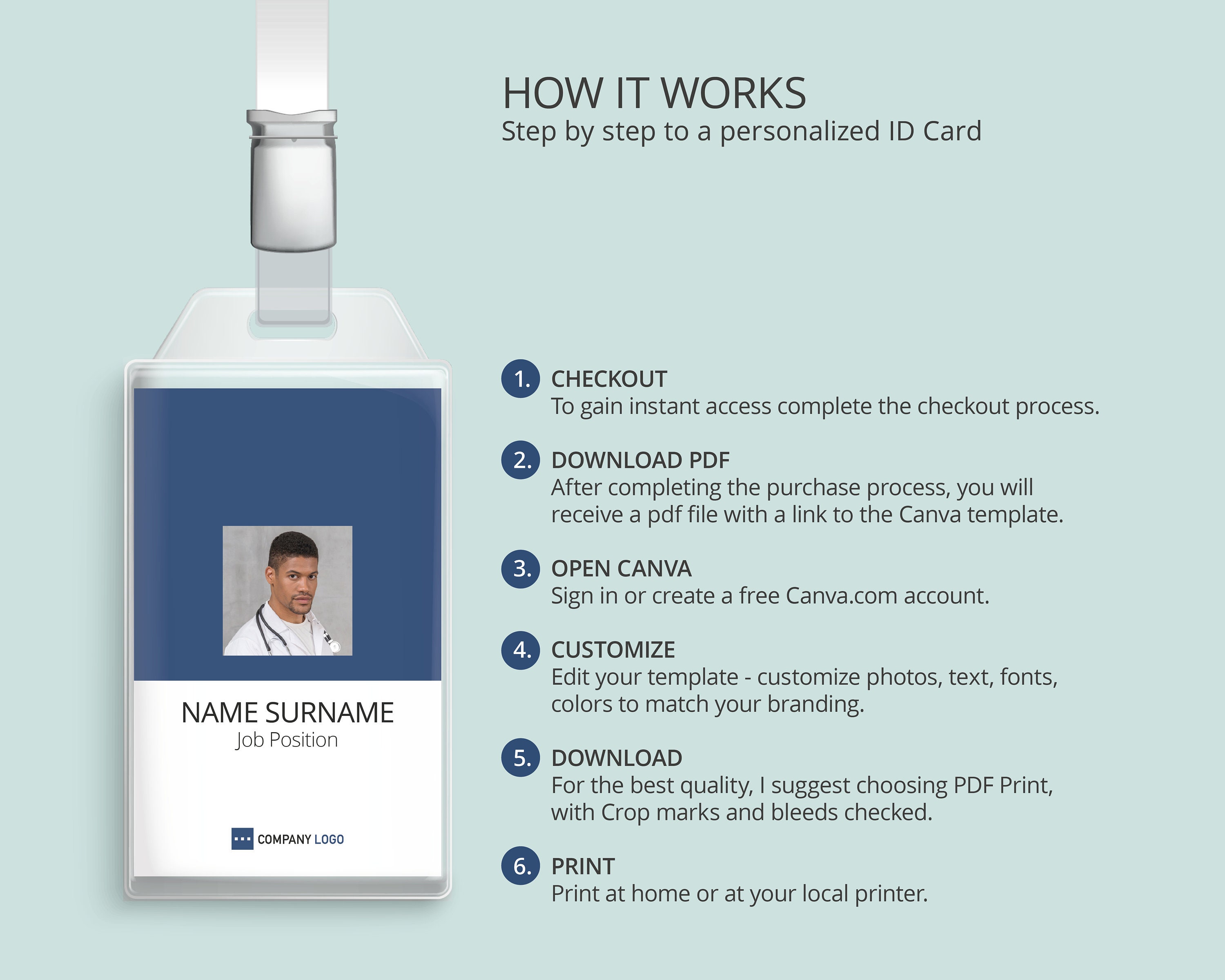 Id Card Template Canva