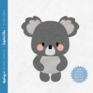 Pdf Appliqué Pattern - Scrap Fabrics Sewing - Freehand Quilt Appliqué - Raw Edge Fusible Appliqué - Koala - Letter/A4