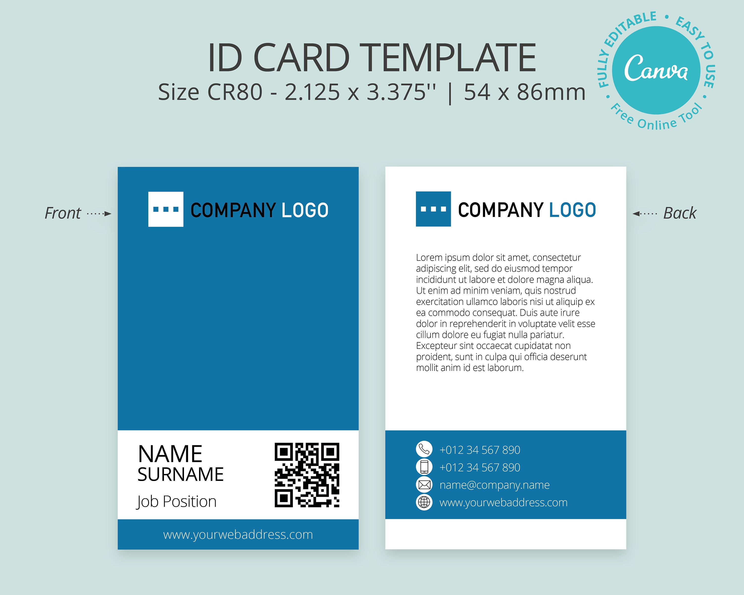 Id Card Template Canva