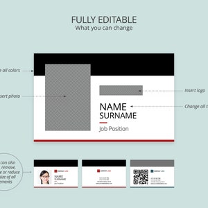 Editable Photo ID Card Template Printable ID Badge Canva | Etsy