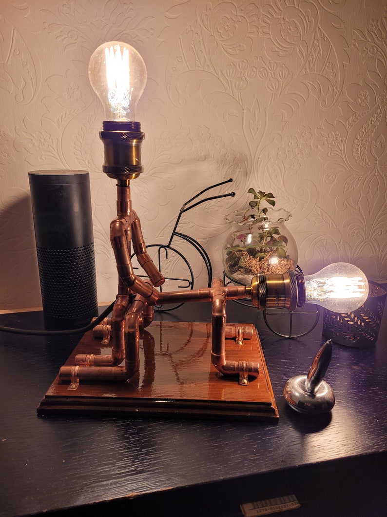 Copper Pipe Table Desk Lamp Man Cave Dorm Room Gift Etsy UK
