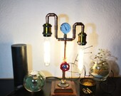 Twin Bulb Lamp Copper Pipe Decorative Pressure Gauge and Gate Valve