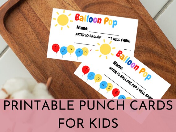 Punch Cards for Kids and Students Rainbow Edition Printable | Etsy