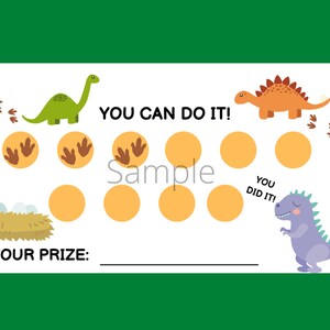 Cartes de récompense dinosaures pour les tout-petits et les enfants, système de récompense autocollant