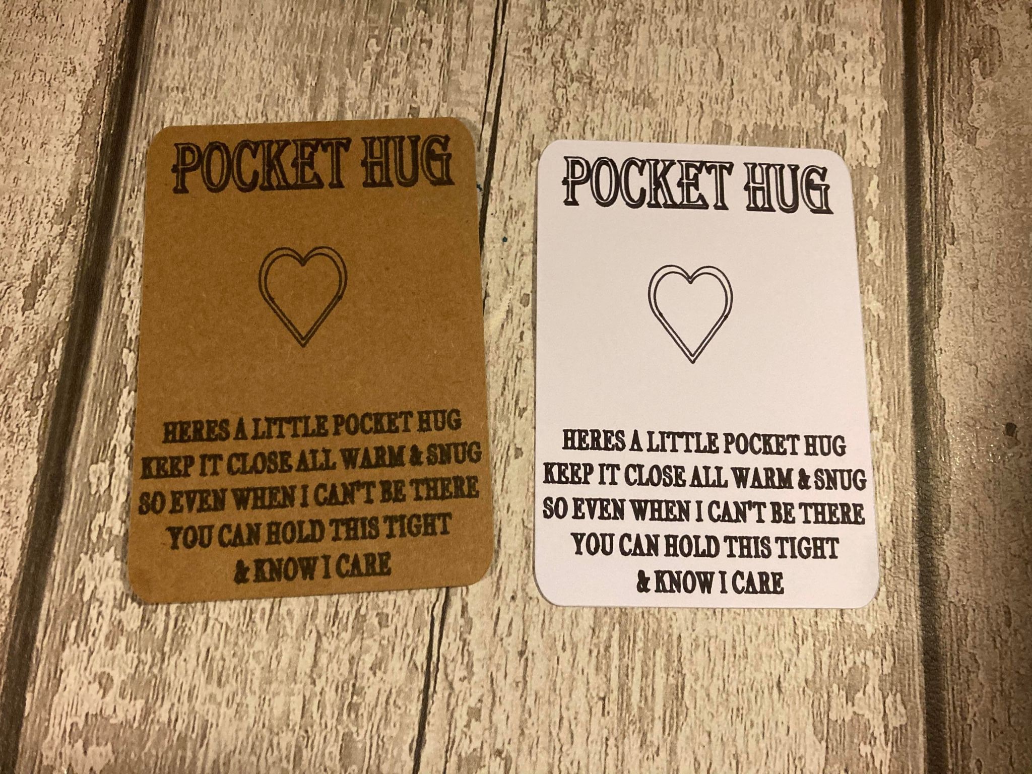 A111 Pack of 15 Little Pocket Hugs Pocket token wooden love HUGS Christmas LVE 