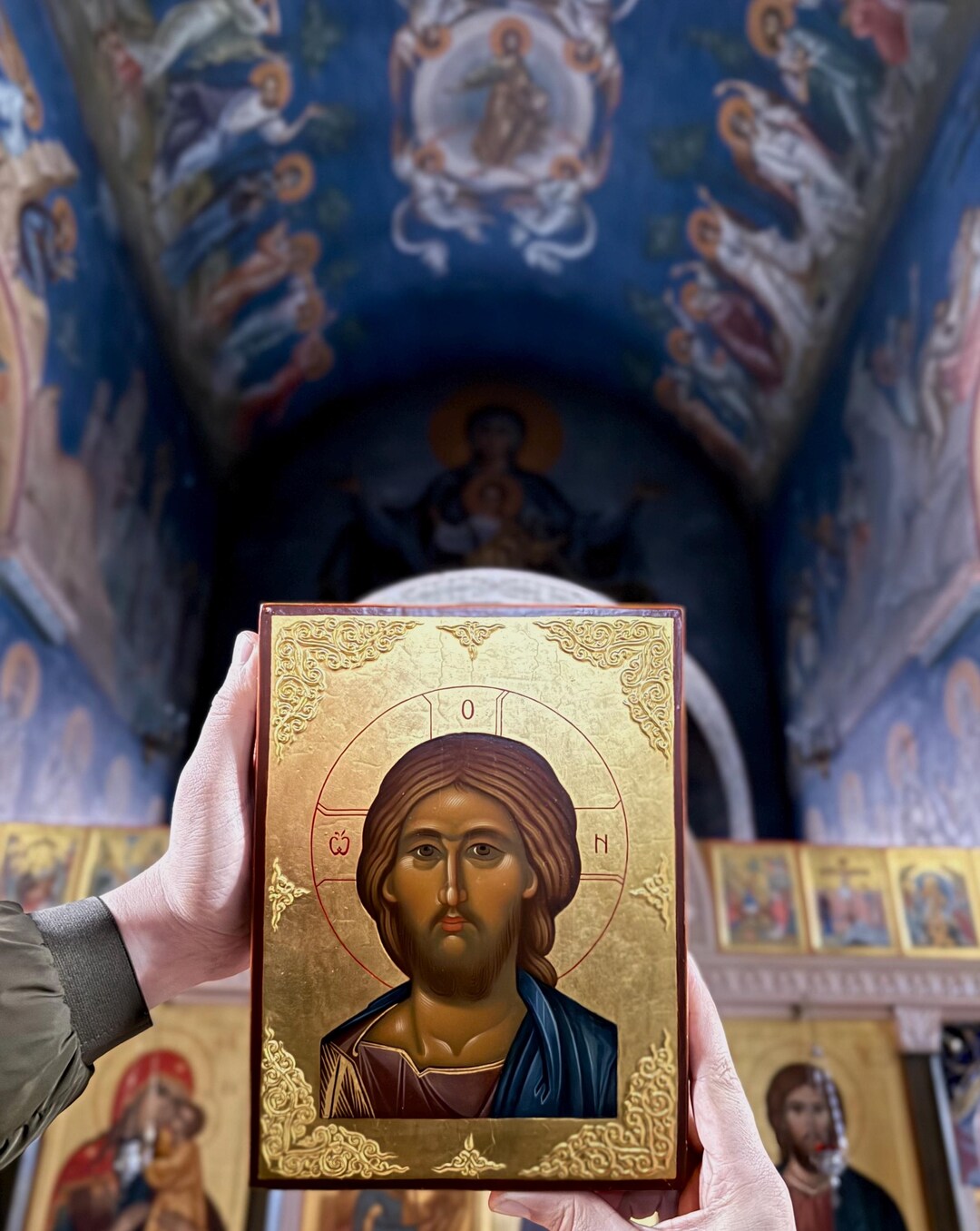 Hand Painted Orthodox Icon of Jesus Christ Pantocrator – Gold Leaf ...