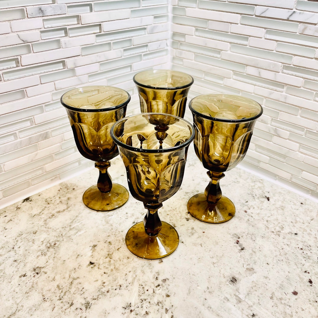 Vintage Noritake Brown Glasses Set of 4 Etsy