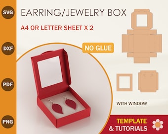 Earring Box SVG Template: Window Display, Cricut & Silhouette Cut Files