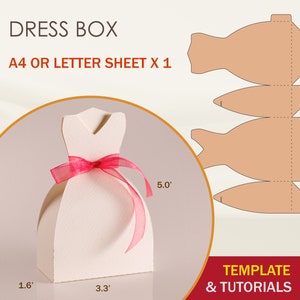 Bride Dress Box SVG Template, Wedding Favor Box, Cricut Cut Files, Silhouette Cut Files