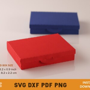 May include: Two small boxes, one red and one blue, with a flap lid. The closed box size is 4.2 x 3.2 x 0.9 inches or 10.7 x 8.2 x 2.2 centimeters.