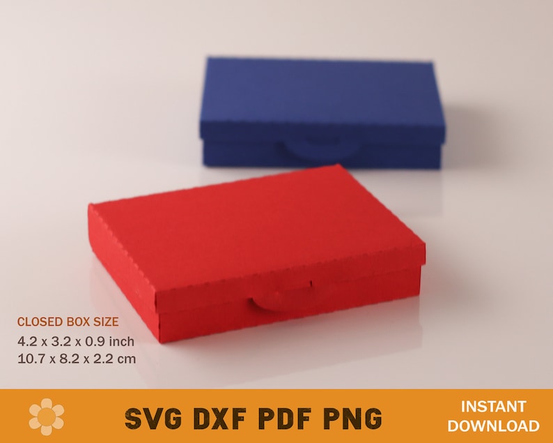 May include: Two small boxes, one red and one blue, with a flap lid. The closed box size is 4.2 x 3.2 x 0.9 inches or 10.7 x 8.2 x 2.2 centimeters.