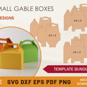 Gable Box SVG Template Bundle: Small Box with Handle, Cricut/Silhouette (Digital Download)