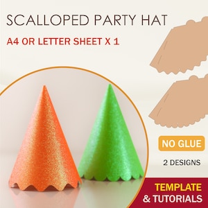 Modelo SVG de chapéu de festa recortado, modelo de chapéu de aniversário, modelo de chapéu de papel, chapéu de festa Cricut