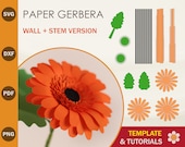 Paper Gerbera SVG Template, Paper Flower Template, DIY Paper Flower, Flower Cut Files, Cricut Cut Files, Silhouette Cut Files