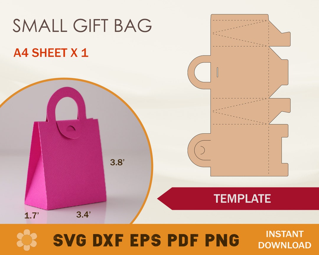 Gift Bag Template Gift Bag SVG Gift Box SVG Favor Box SVG Etsy
