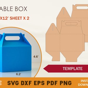 Gable Box Template, Gable Box SVG, Box Template, Box Template SVG, Party Favor Box, Cricut Cut Files, Silhouette Cut Files