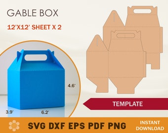 Gable Box SVG Template: Party Favor Box Cricut & Silhouette Cut Files (Digital Download)