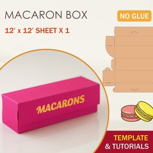 Macaron doos SVG-sjabloon, sjabloon koekjesdoos, Cricut gesneden bestanden, silhouet gesneden bestanden, Brother gesneden bestanden