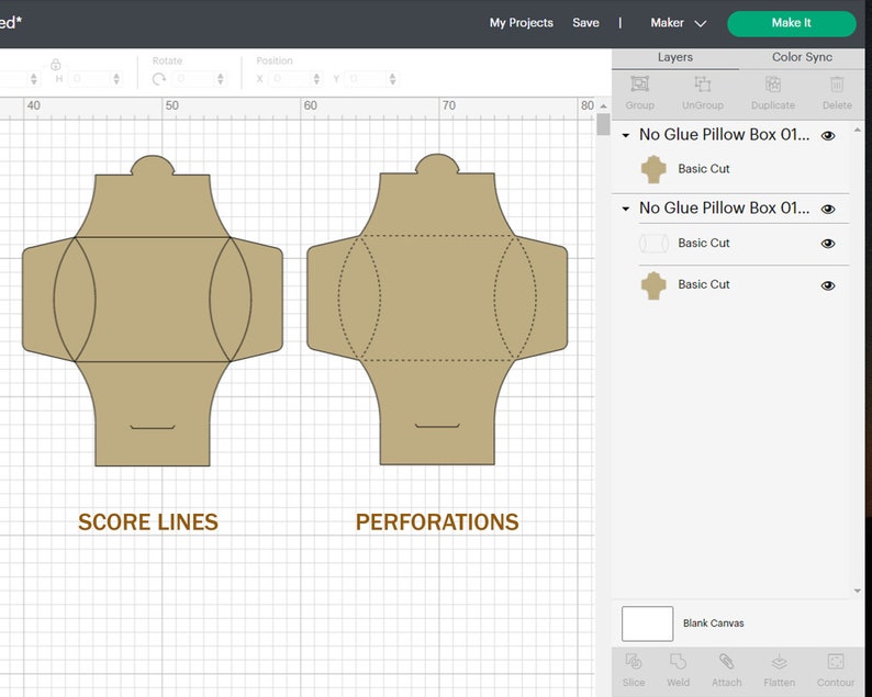 Pillow Box SVG Template: Favor Box Cricut & Silhouette Cut Files ...