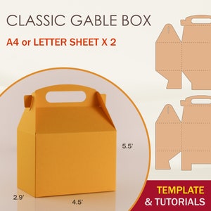 Gable Box Template, Gable Box SVG, Box with Handle, Favor Box, Cricut Cut Files, Sihouette Cut Files