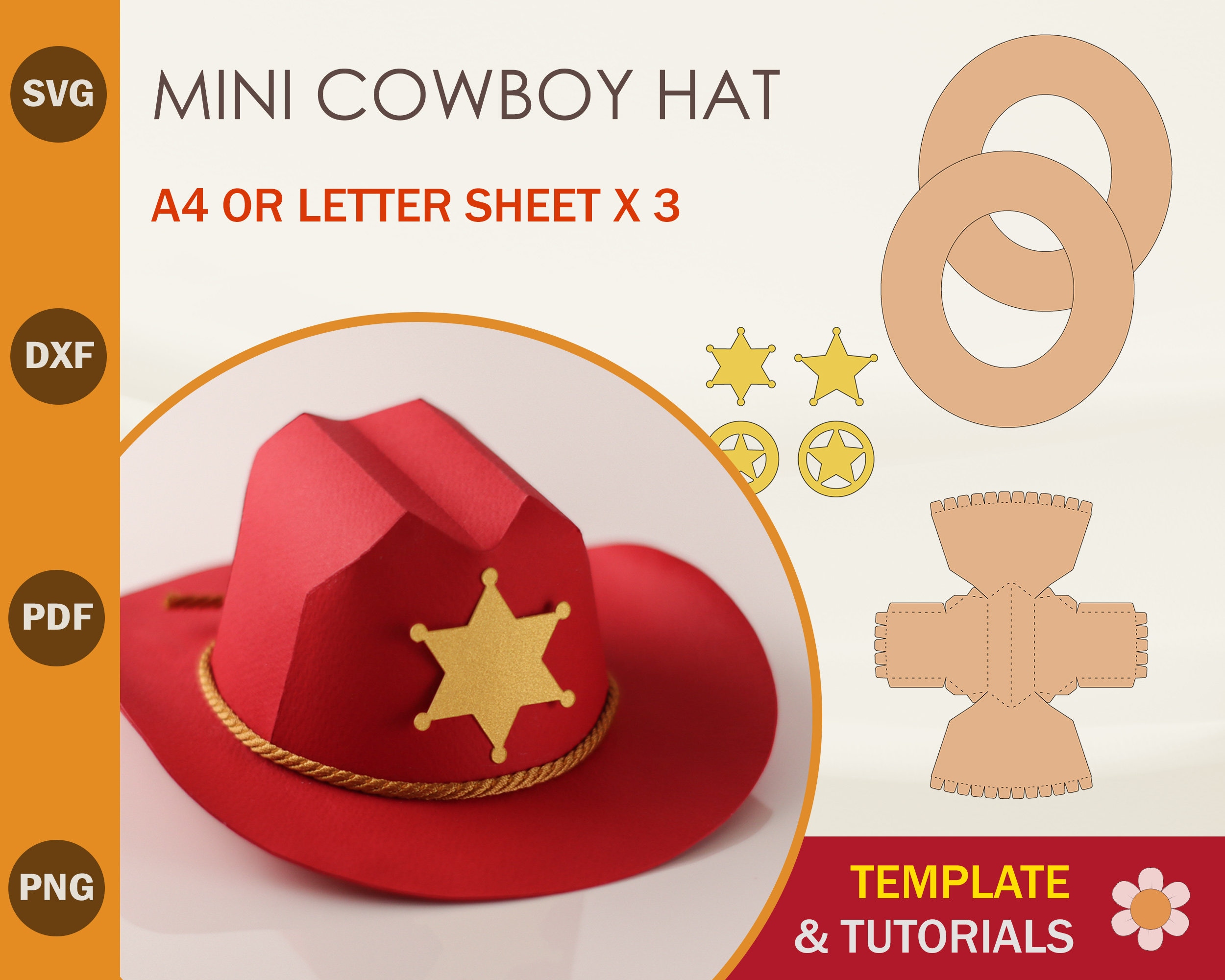 Cowboy Hat Stencil Printable Cowboy Hat Icon Logo Vector Template