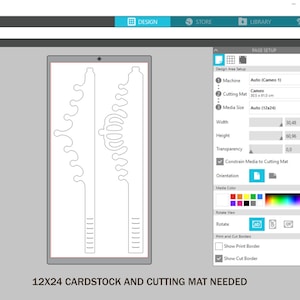 May include: A design for a crown, shown on a computer screen, with the text "12X24 CARDSTOCK AND CUTTING MAT NEEDED".