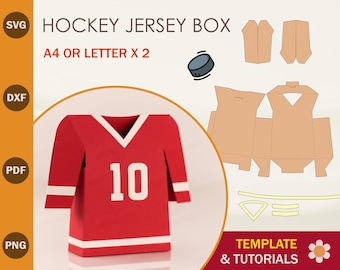 Hockey Jersey Box SVG Template: DIY Favor Box, Cricut & Silhouette Cut Files