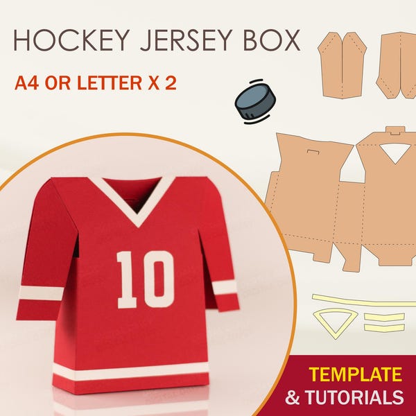 Hockey Jersey Box SVG Template: DIY Favor Box, Cricut & Silhouette Cut Files