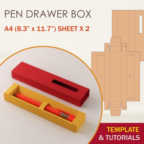 Pen Drawer Box SVG, Pen Box Template, Pen Holder SVG, Epoxy Pen Box, Cricut Cut Files, Silhouette Cut Files