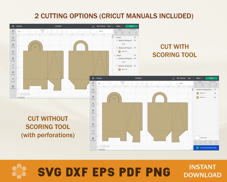 Gift Bag Template Bundle Gift Bag SVG Favor Bag SVG Cricut Etsy