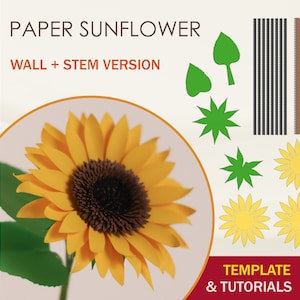 Modello SVG per girasole di carta, modello per fiore di carta, fiore di carta fai da te, file di taglio per fiori, file di taglio Cricut, file di taglio Silhouette
