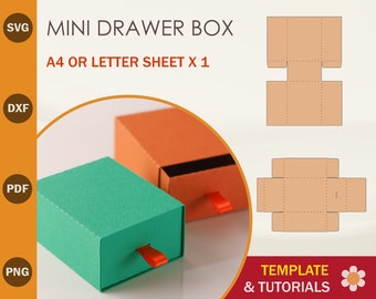 Mini Drawer Box Template: SVG, Cricut, Silhouette Cut Files (Digital Download)