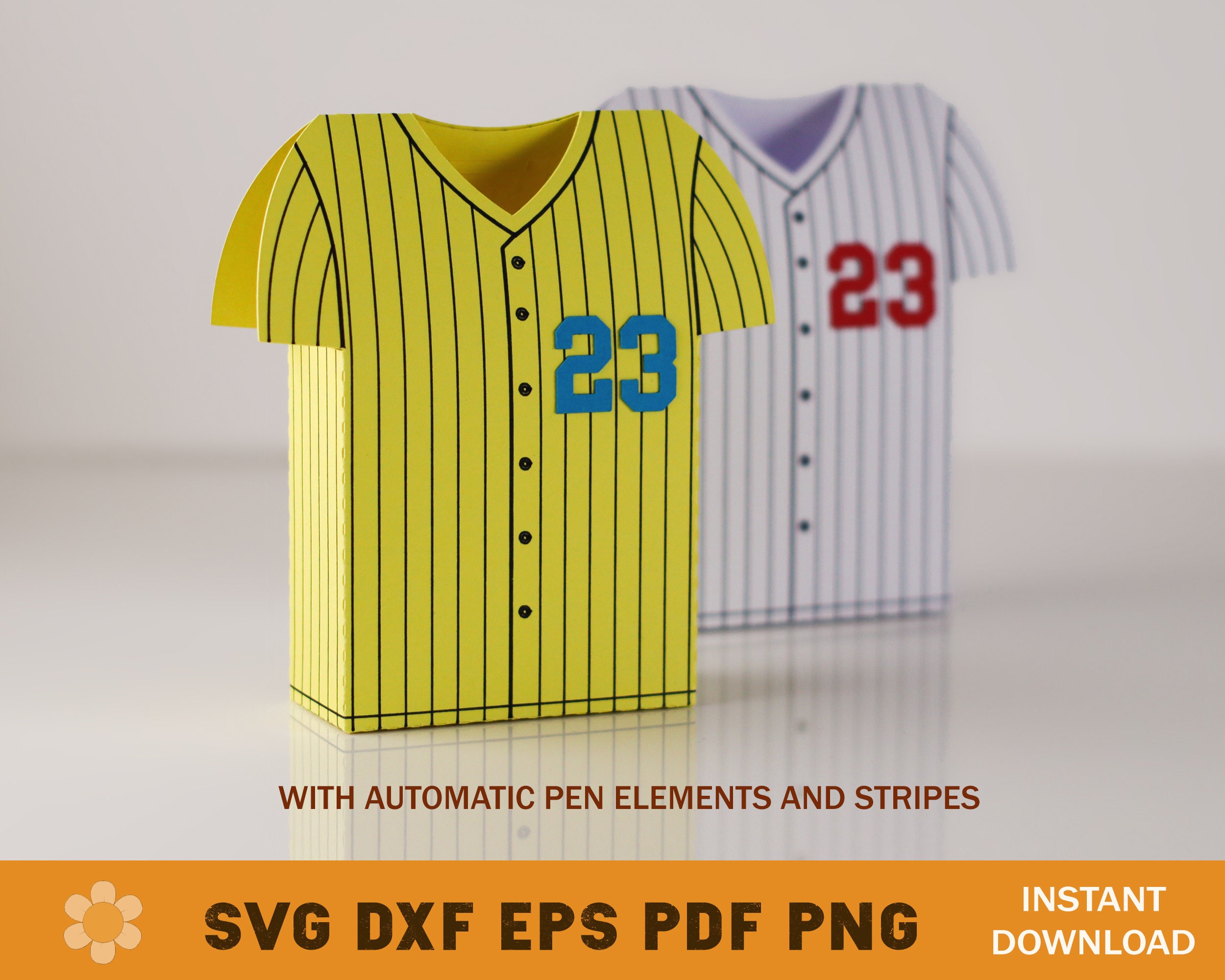 Baseball Jersey Box SVG Baseball Jersey Box Template Favor Etsy UK