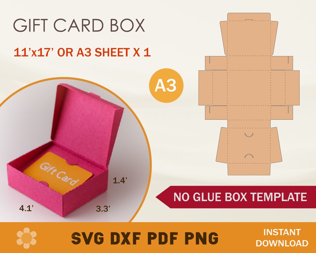 Gift Card Box SVG Template Gift Card Envelope SVG Gift Card Etsy