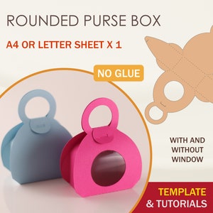 Modèle SVG de sac à main boîte, Mini sac à main SVG, modèle de Mini sac, fichiers de coupe Cricut, fichiers de coupe Sihouette