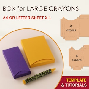 Szablon SVG Crayon Box, Duży szablon Crayon Box, Pudełko na prezenty Crayon, Pliki Cricut Cut, Pliki Silhouette Cut, Pliki Brother Cut