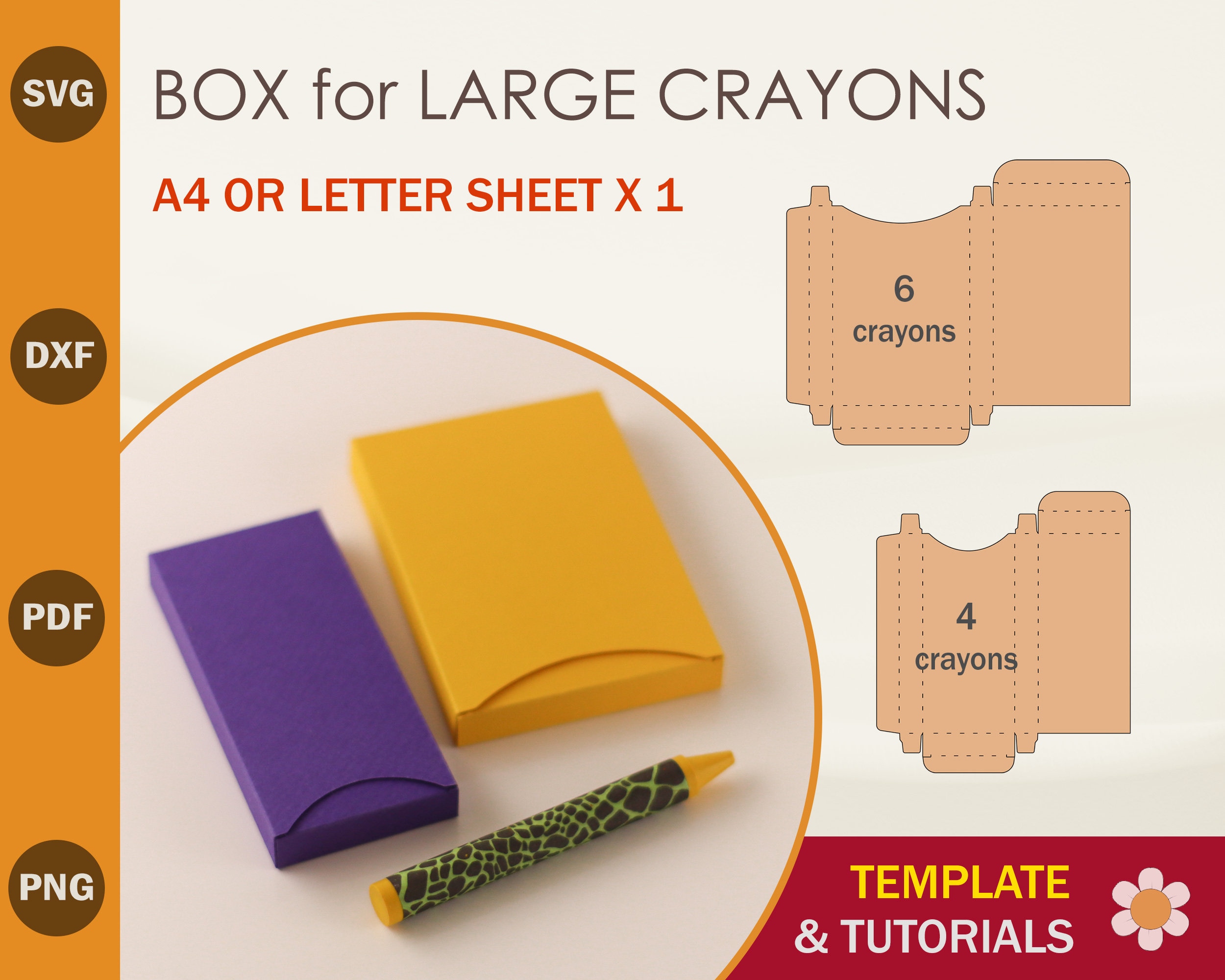crayon box svg template, large crayon box template, crayon favor