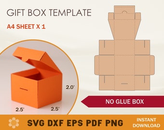 Square Gift Box Svg Square Box Template Square Box Svg Box Etsy Canada